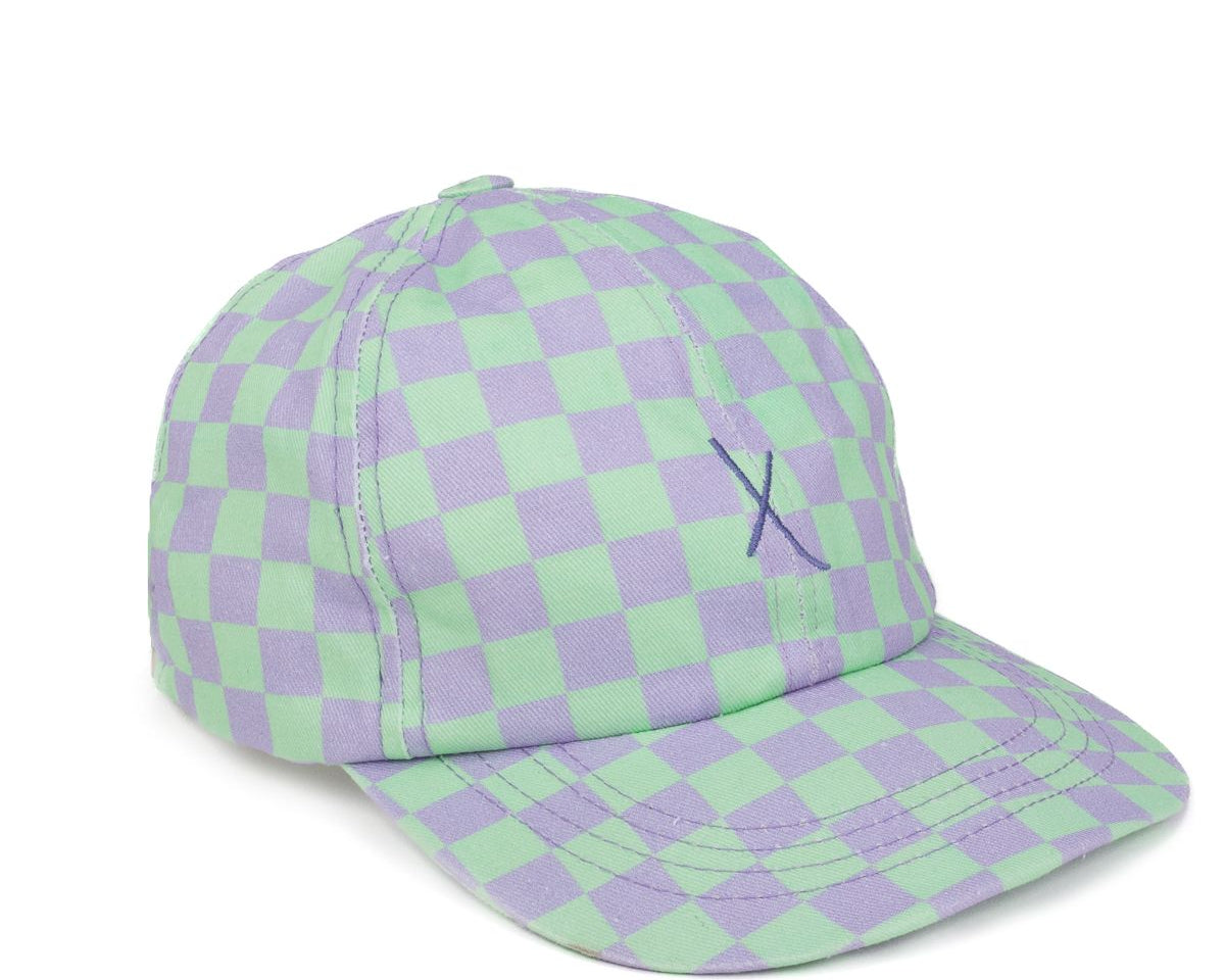 Groene paarse pet