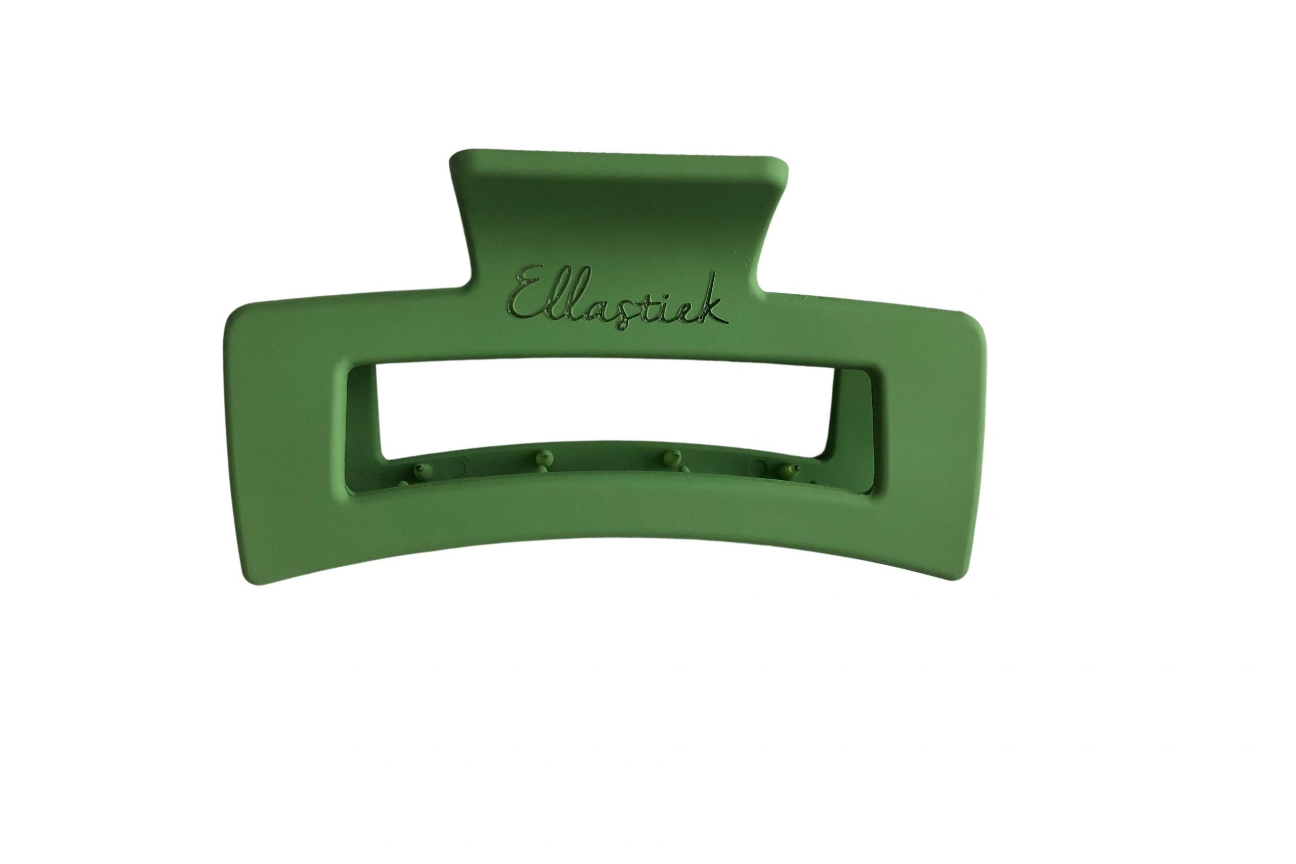 Ellastiek groene haarklem met logo
