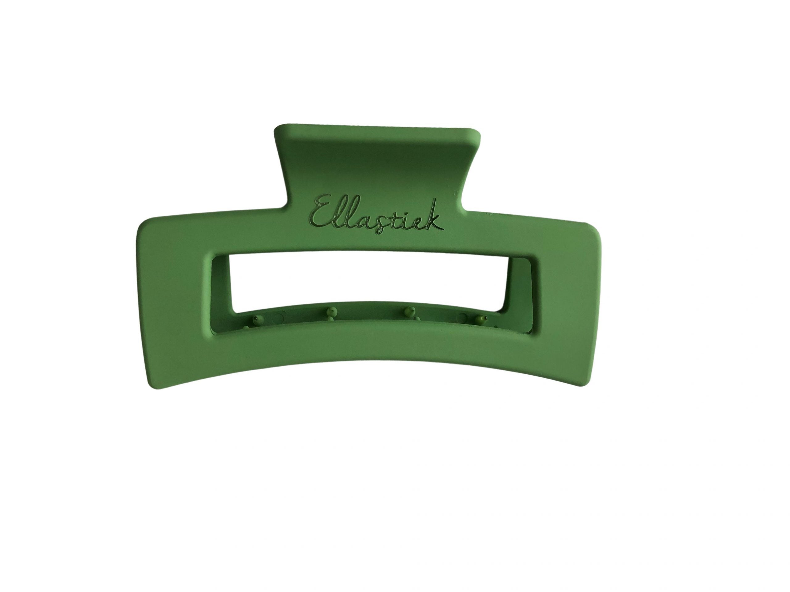 Ellastiek groene haarklem met logo