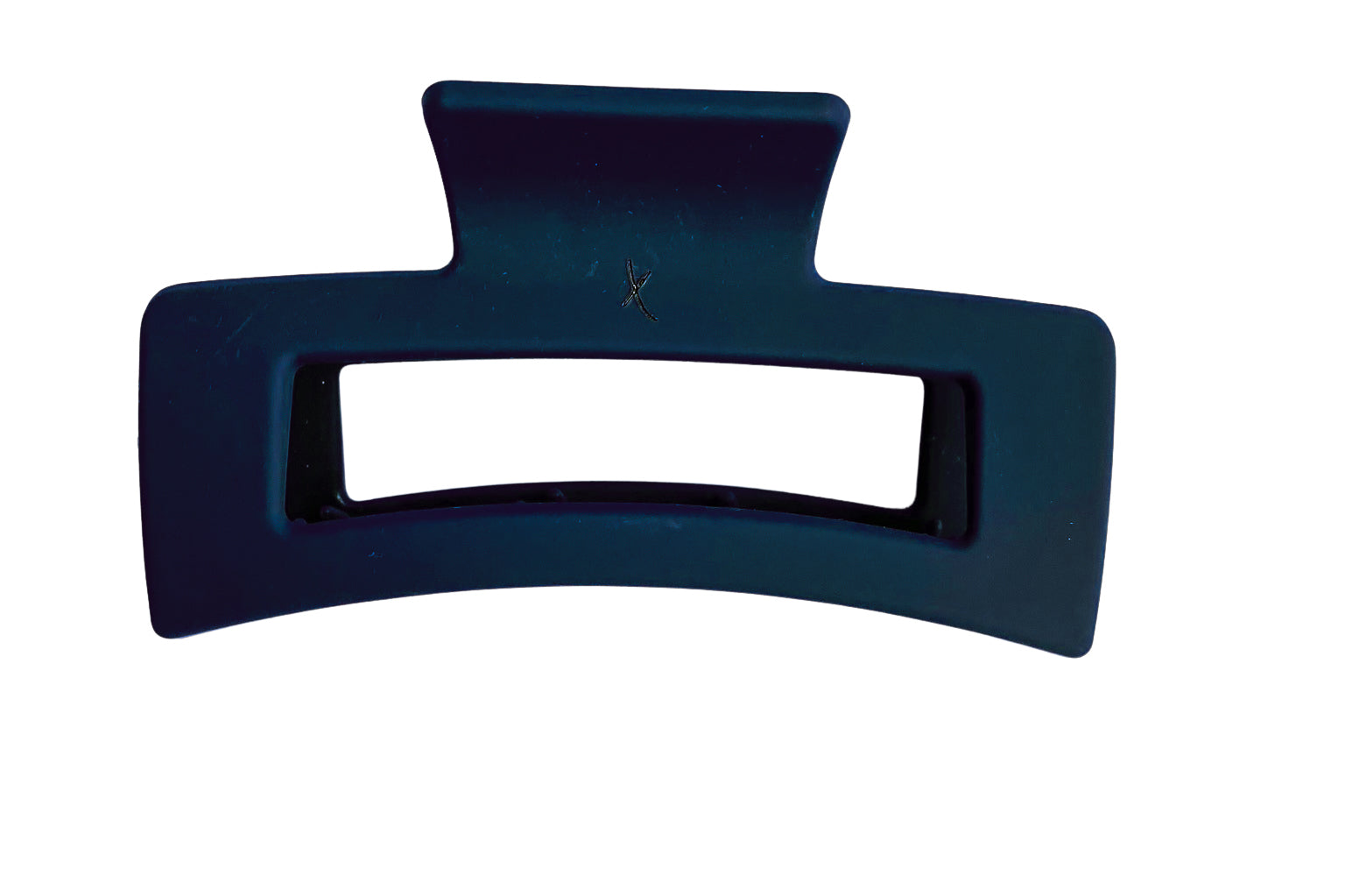 Ellastiek donkerblauwe haarklem in medium formaat met logo
